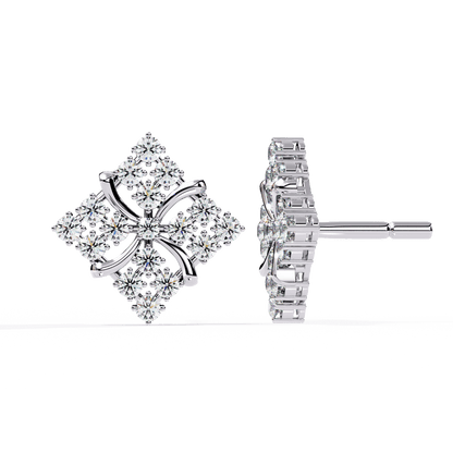 Rosa – Diamond Pavé Pinwheel Stud Earrings