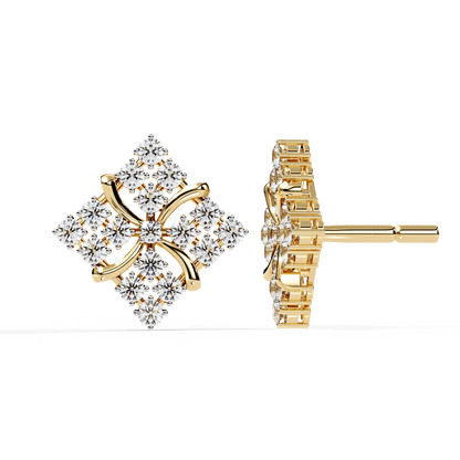 Rosa – Diamond Pavé Pinwheel Stud Earrings