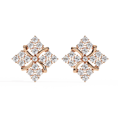Rosa – Diamond Pavé Pinwheel Stud Earrings
