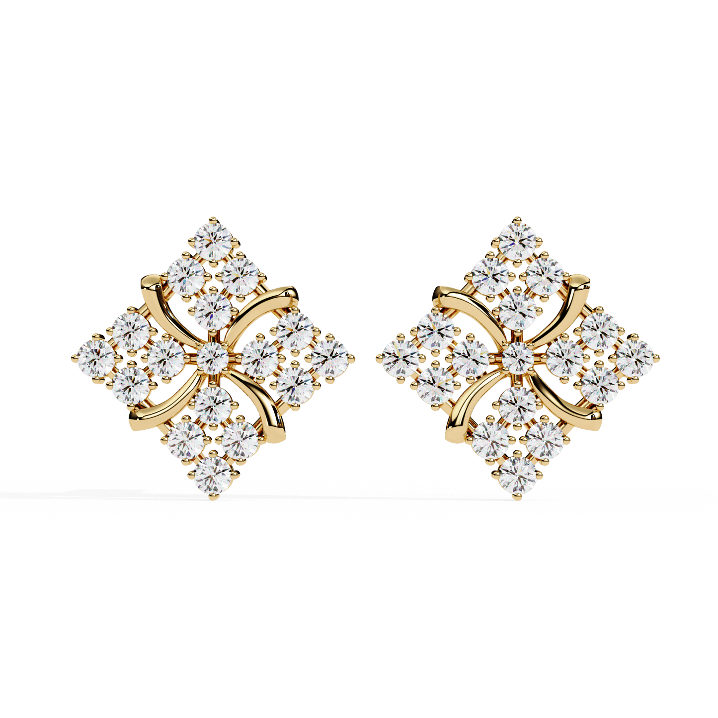 Rosa – Diamond Pavé Pinwheel Stud Earrings