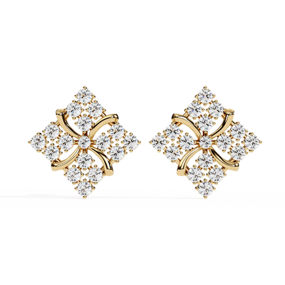 Rosa – Diamond Pavé Pinwheel Stud Earrings