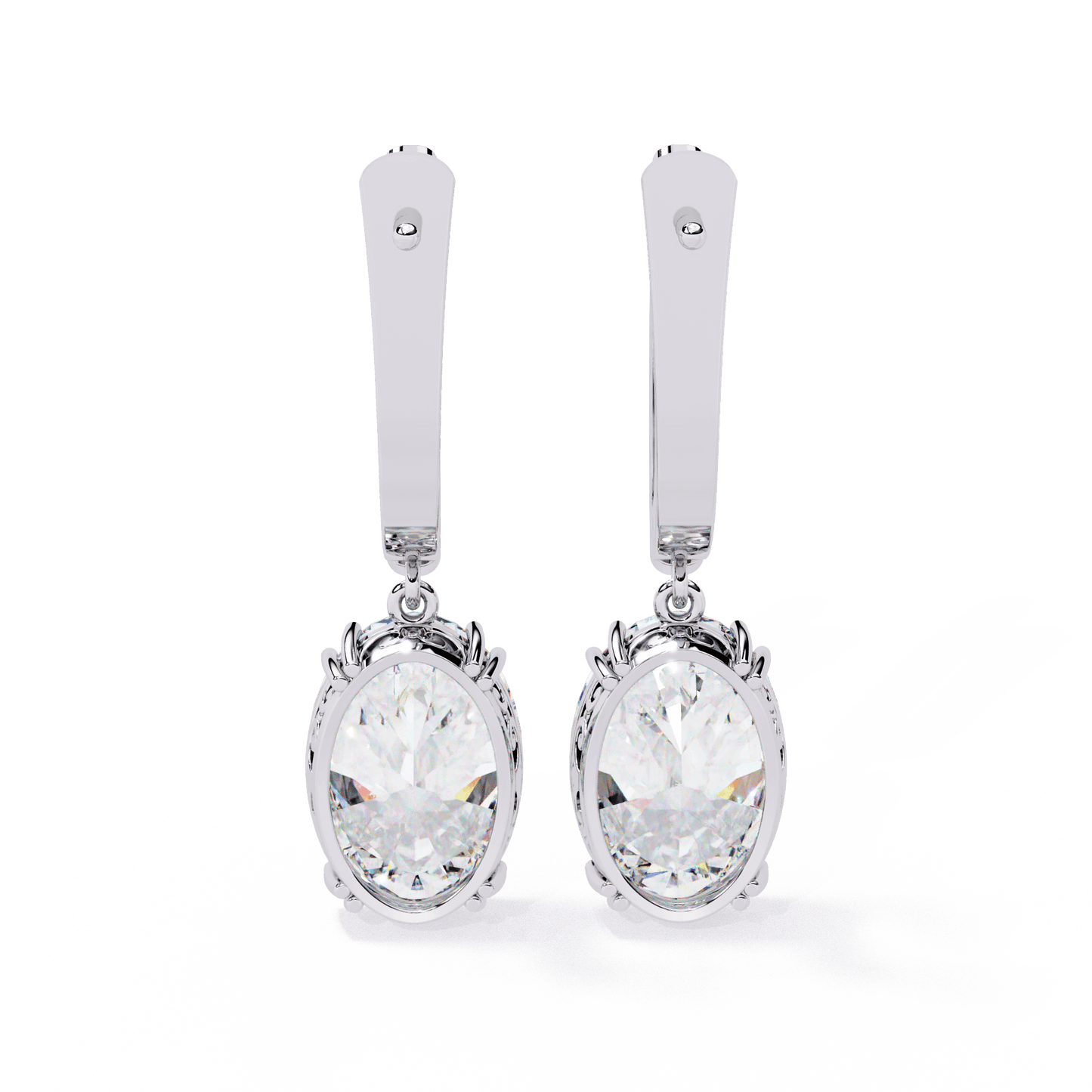 Jenna – Oval-Cut Diamond Vintage Drop Earrings
