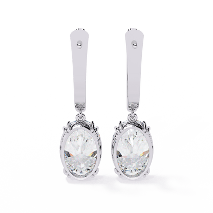 Jenna – Oval-Cut Diamond Vintage Drop Earrings