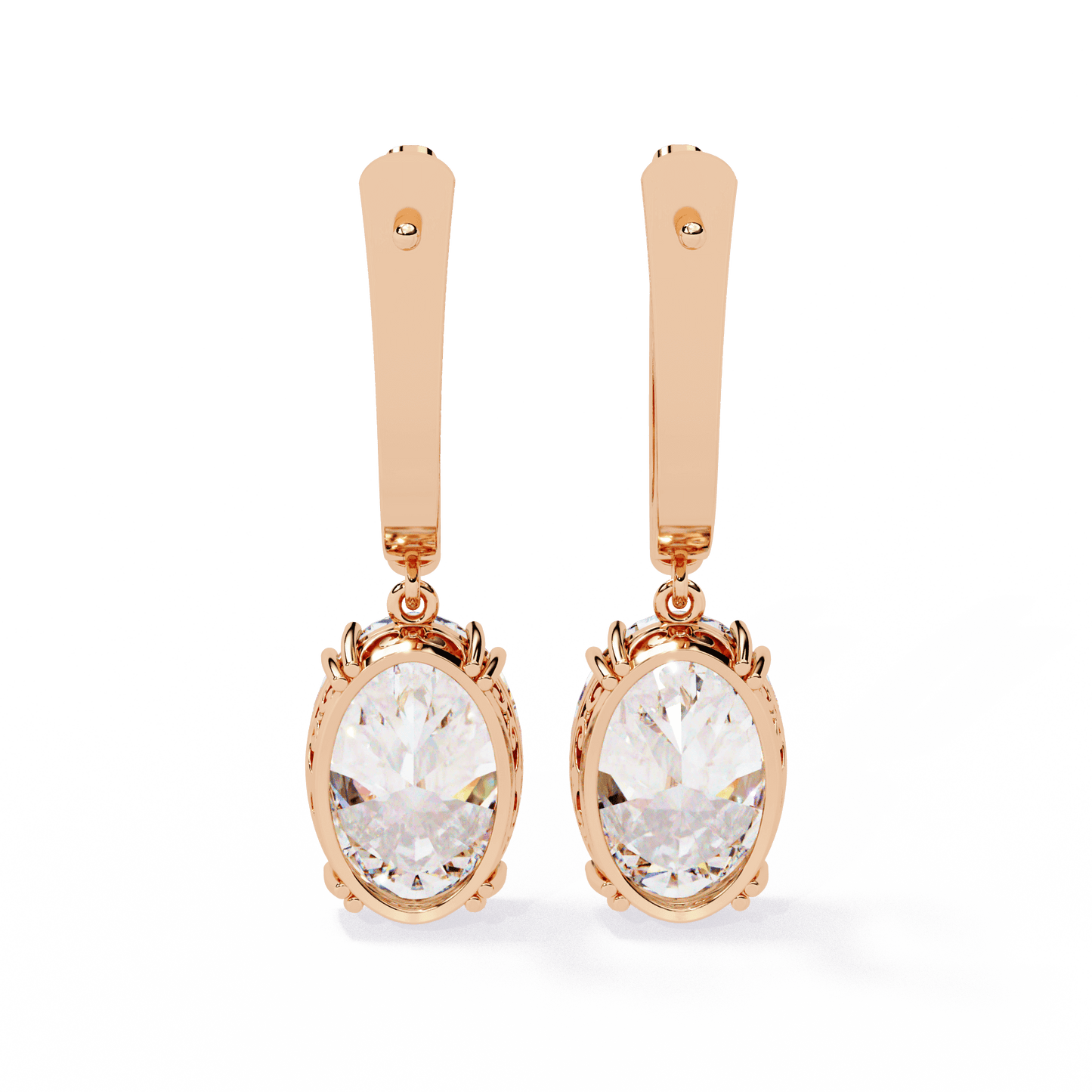Jenna – Oval-Cut Diamond Vintage Drop Earrings