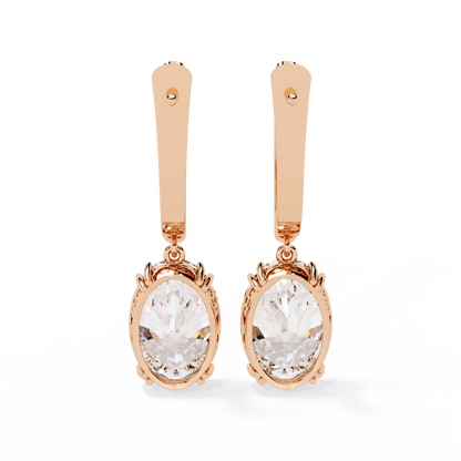Jenna – Oval-Cut Diamond Vintage Drop Earrings