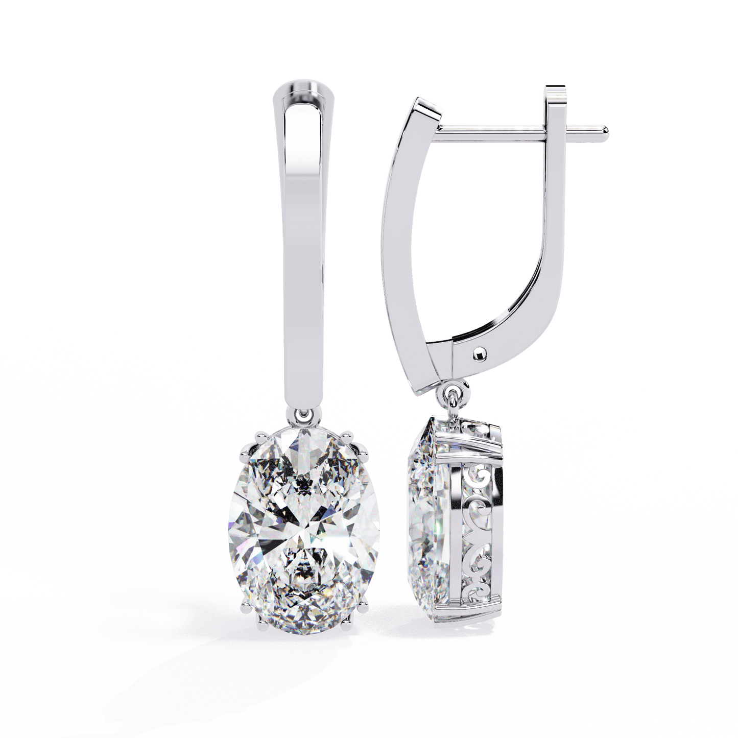 Jenna – Oval-Cut Diamond Vintage Drop Earrings
