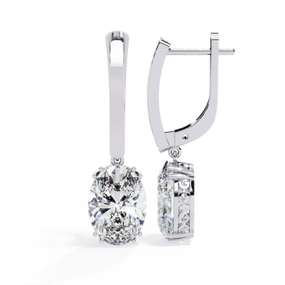 Jenna – Oval-Cut Diamond Vintage Drop Earrings