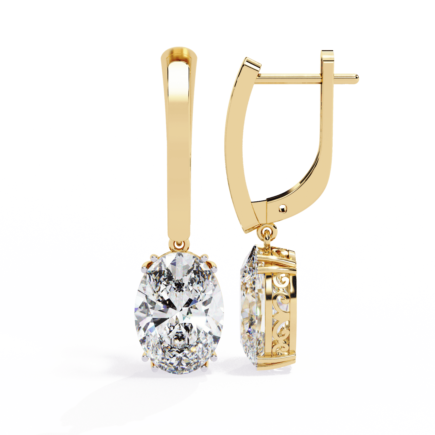 Jenna – Oval-Cut Diamond Vintage Drop Earrings