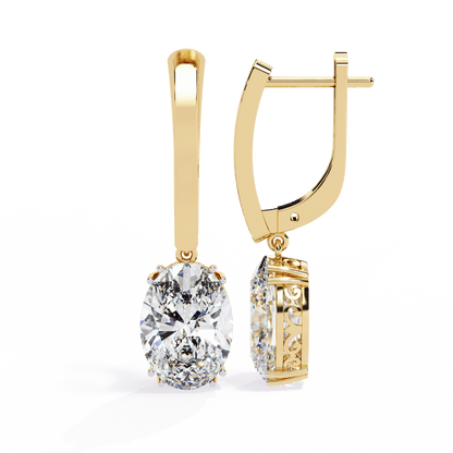 Jenna – Oval-Cut Diamond Vintage Drop Earrings
