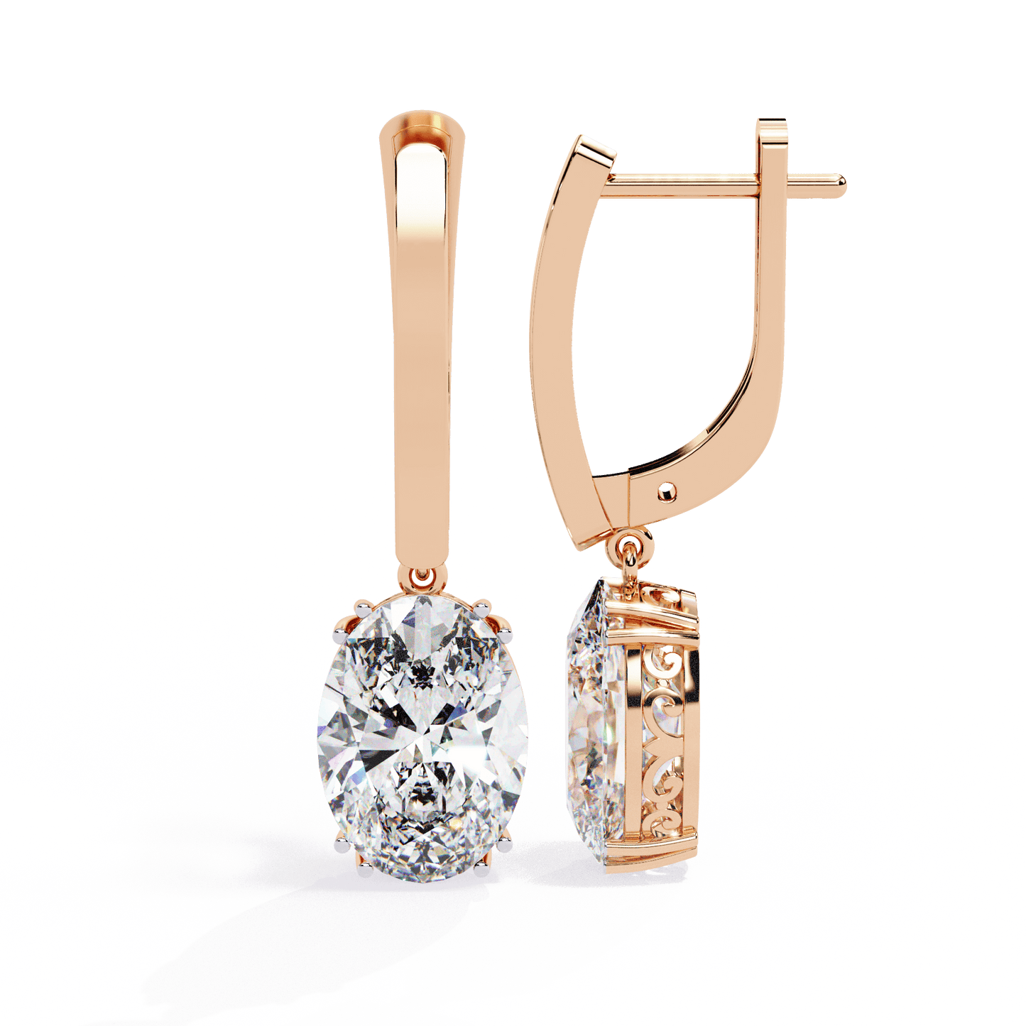 Jenna – Oval-Cut Diamond Vintage Drop Earrings