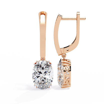 Jenna – Oval-Cut Diamond Vintage Drop Earrings