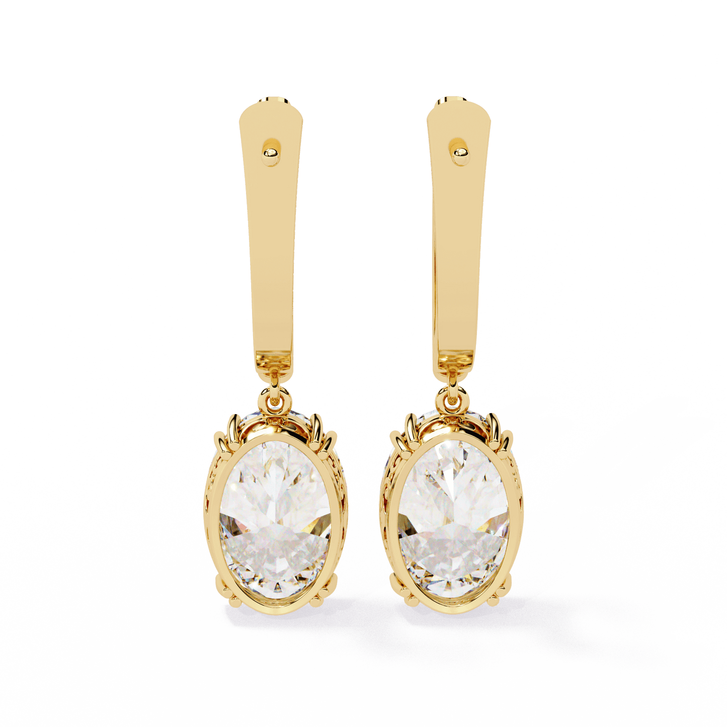 Jenna – Oval-Cut Diamond Vintage Drop Earrings