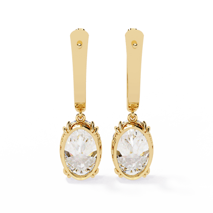 Jenna – Oval-Cut Diamond Vintage Drop Earrings
