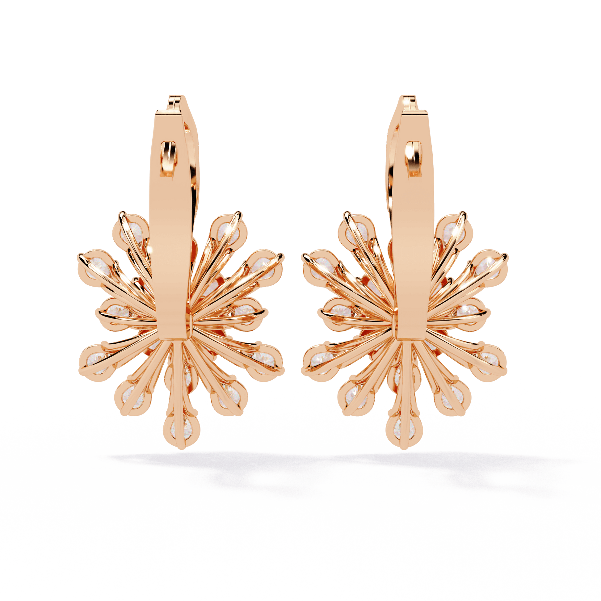 Joanna diamond cluster floral drop earrings by Carat House Dubai featuring sparkling diamond accents and elegant floral design.