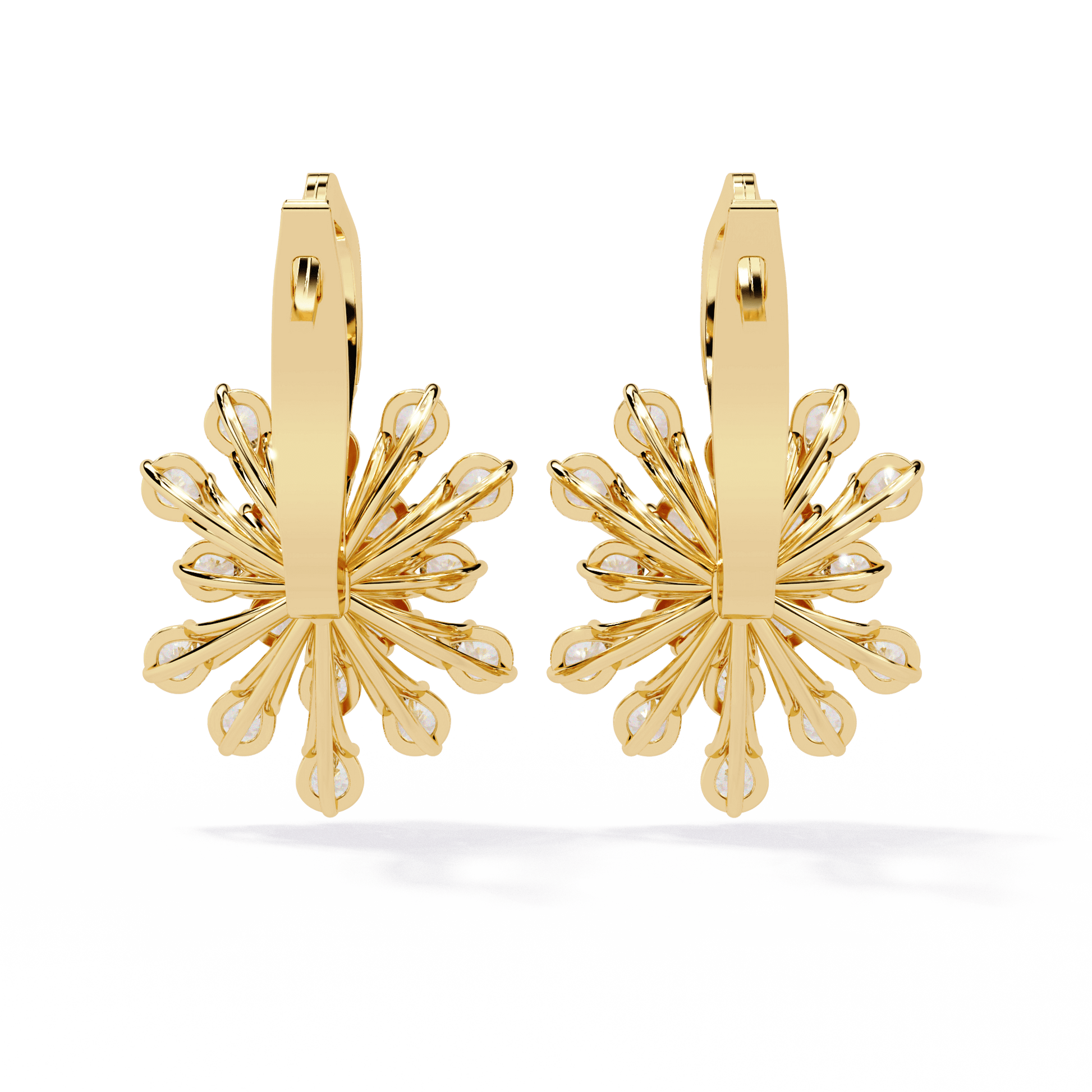 Joanna diamond cluster floral drop earrings by Carat House Dubai featuring sparkling diamonds and elegant floral design.