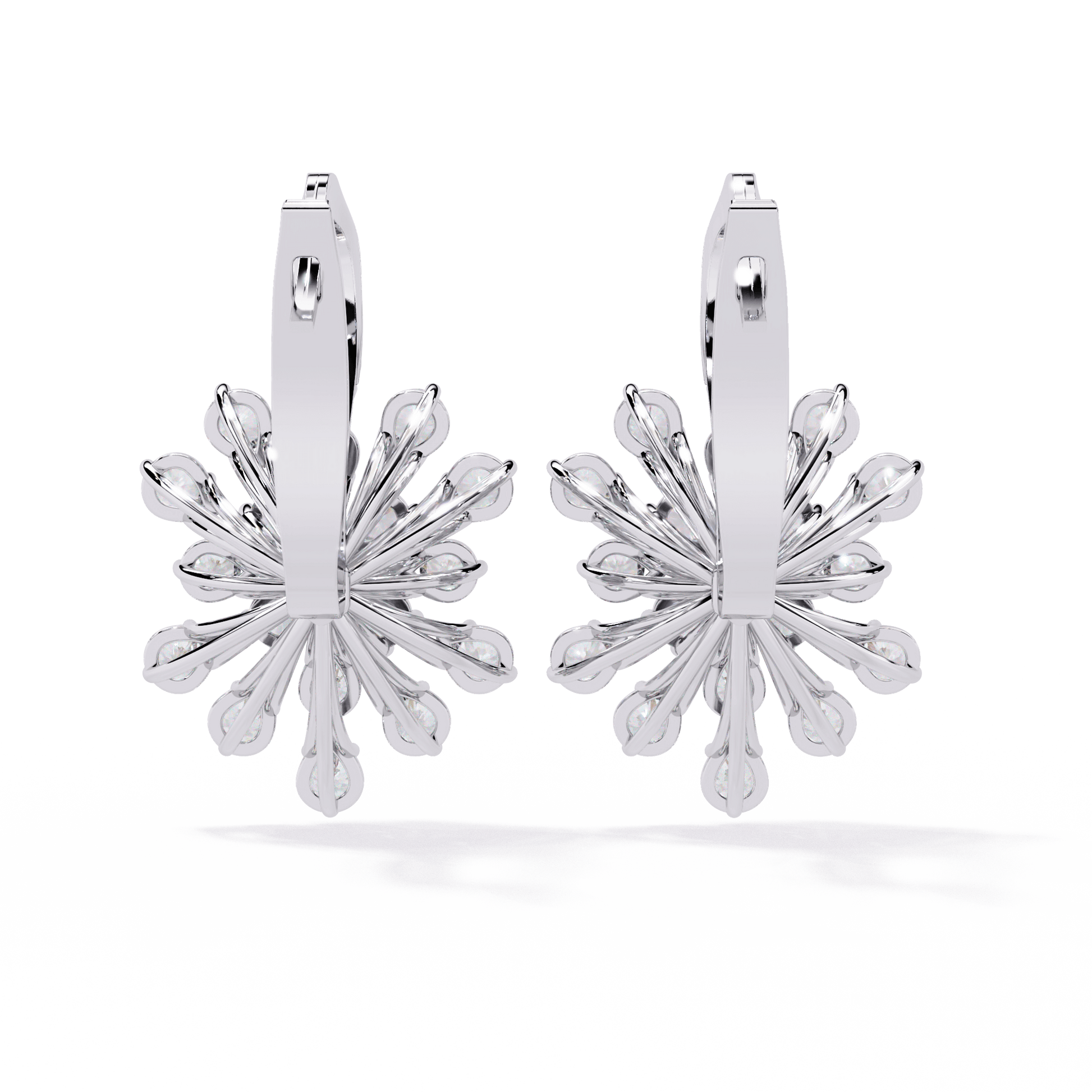 Diamond cluster floral drop earrings from Carat House Dubai featuring elegant floral design and sparkling diamond accents.