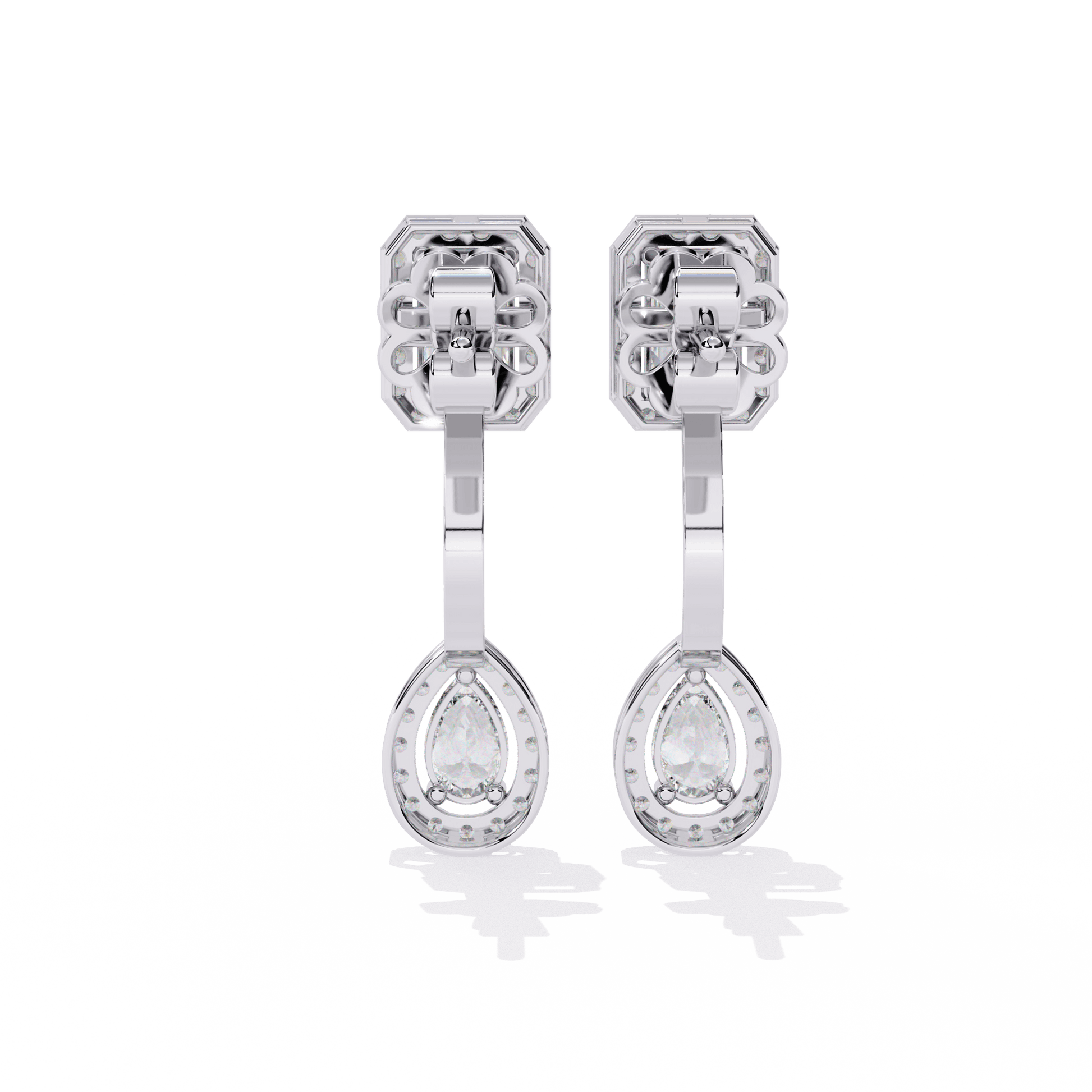 Emerald and pearl halo drop earrings by Carat House Dubai featuring sparkling gemstones and elegant design.