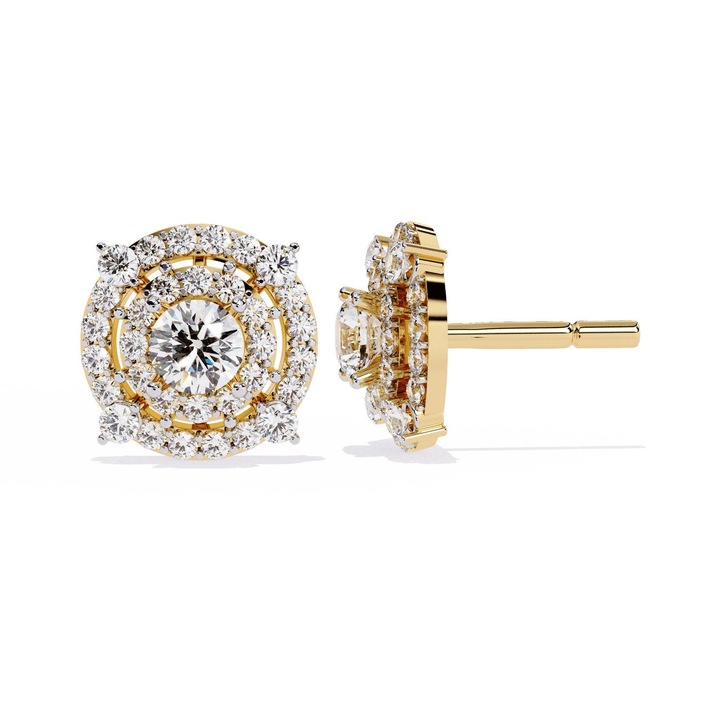 Zoya – Double Halo Round-Cut Diamond Studs