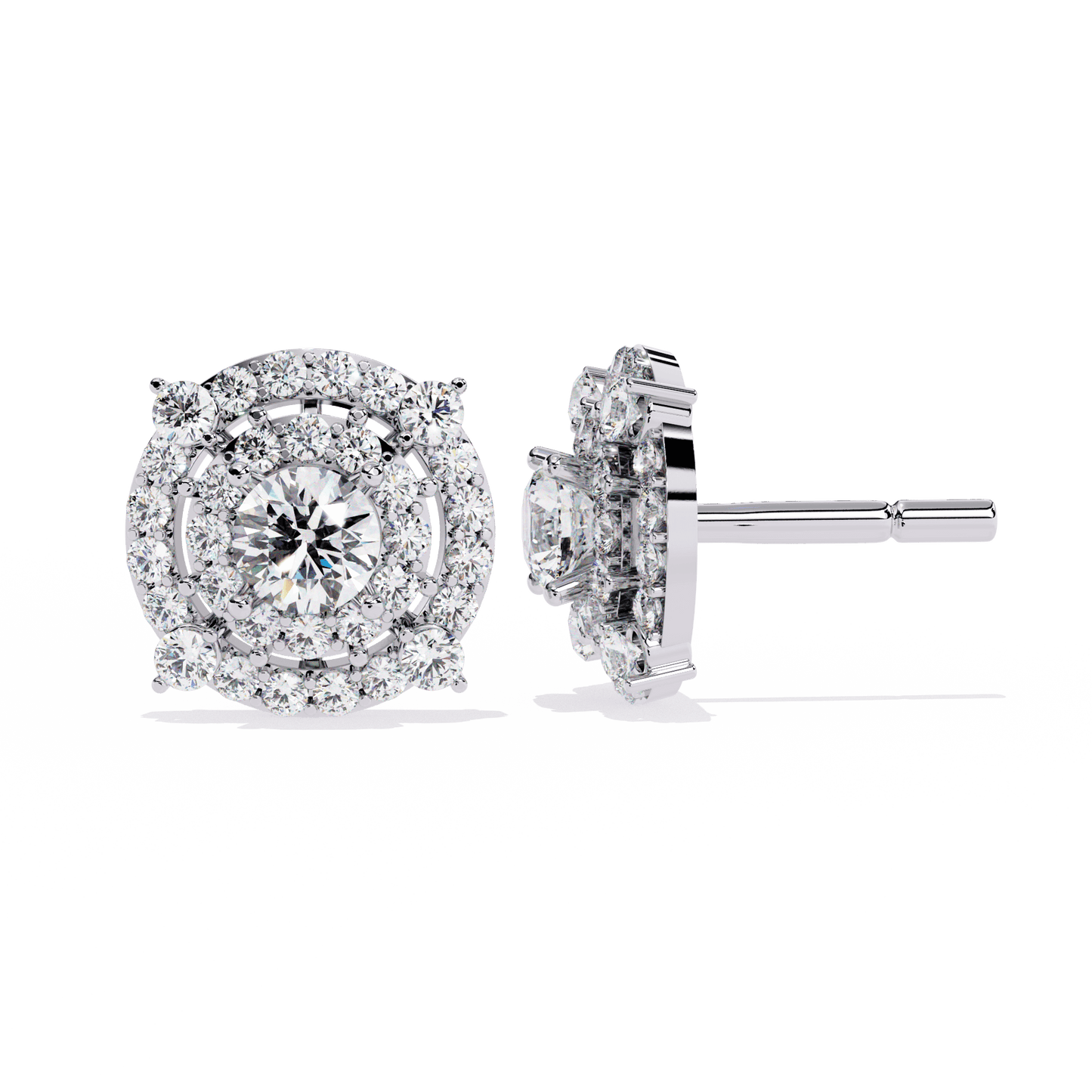 Zoya – Double Halo Round-Cut Diamond Studs