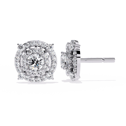 Zoya – Double Halo Round-Cut Diamond Studs