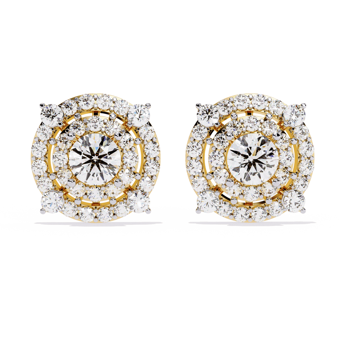 Zoya – Double Halo Round-Cut Diamond Studs