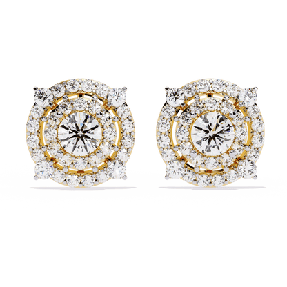 Zoya – Double Halo Round-Cut Diamond Studs
