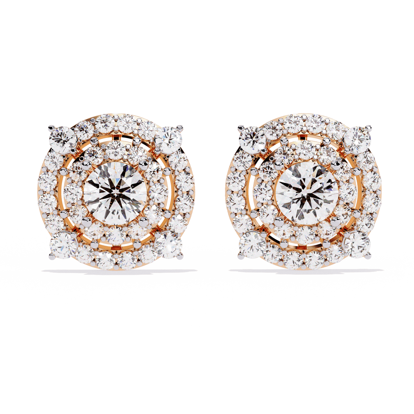 Zoya – Double Halo Round-Cut Diamond Studs