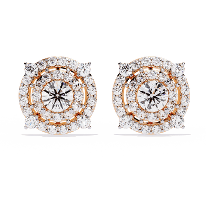 Zoya – Double Halo Round-Cut Diamond Studs