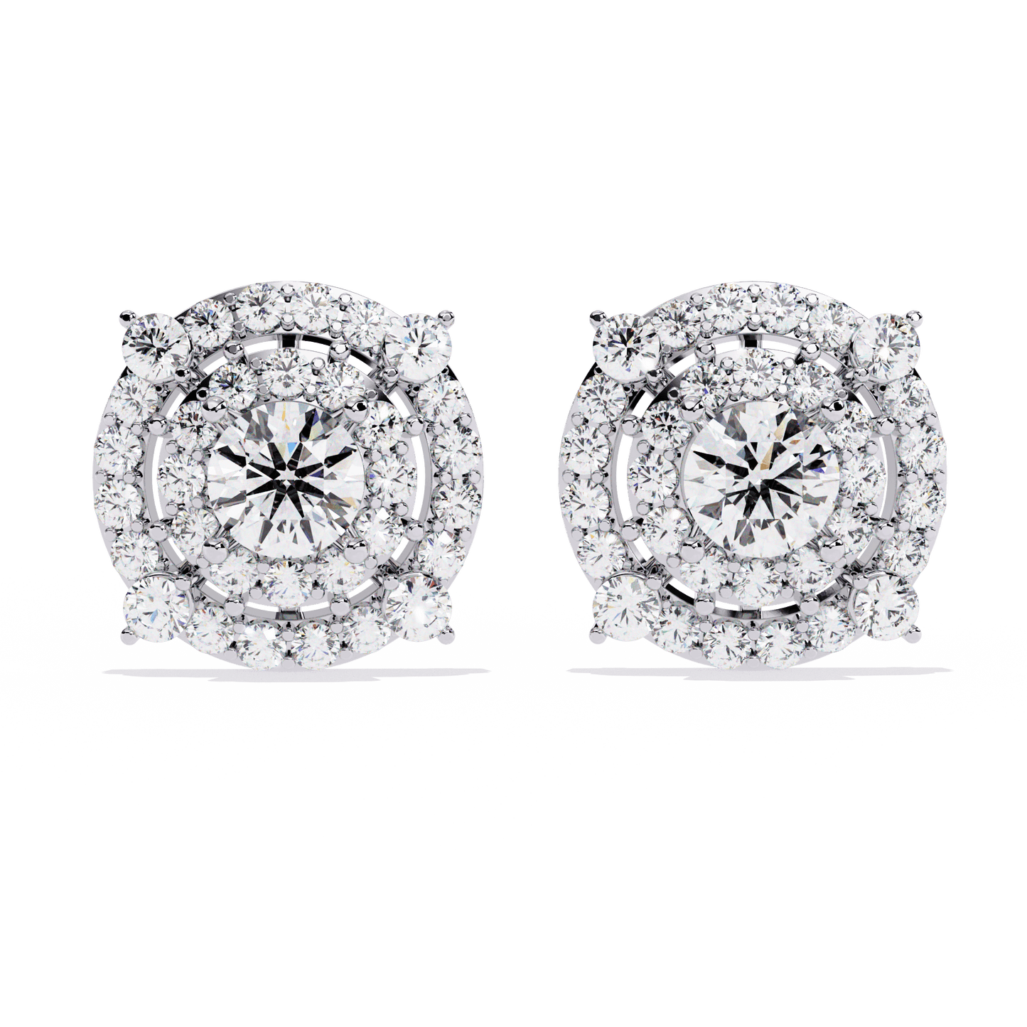 Zoya – Double Halo Round-Cut Diamond Studs