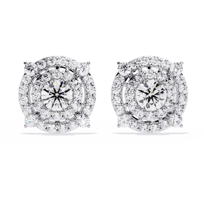 Zoya – Double Halo Round-Cut Diamond Studs