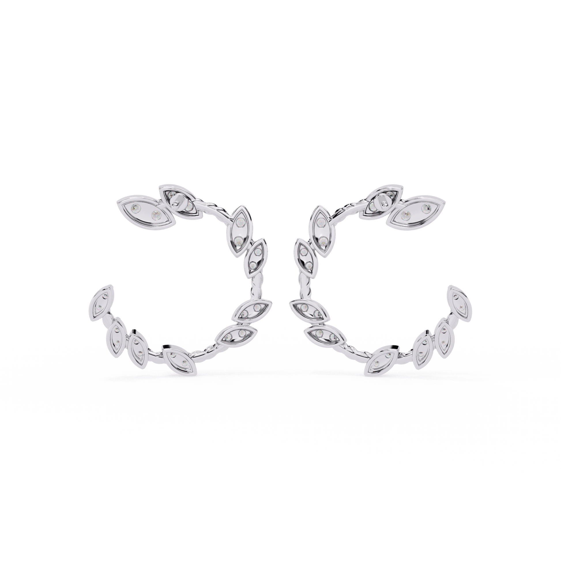Avery Marquise-Inspired Round Diamond Cluster Stud Earrings by Carat House Dubai featuring sparkling diamond clusters