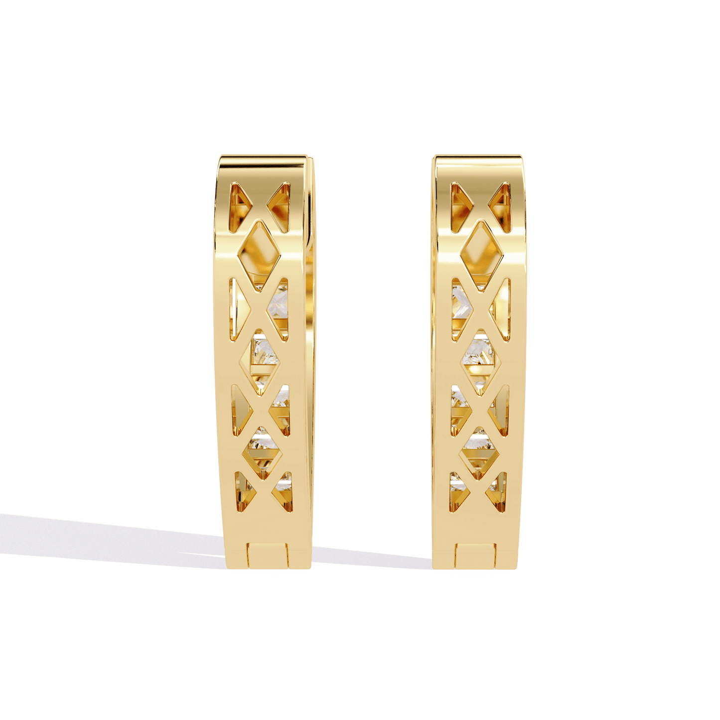 Jodi – Princess-Cut Diamond Hoop Earrings in Channel Setting