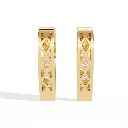 Jodi – Princess-Cut Diamond Hoop Earrings in Channel Setting