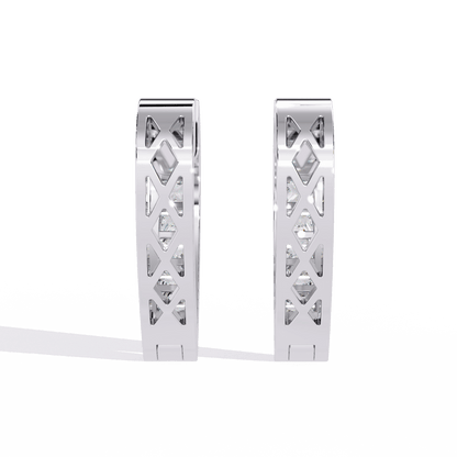 Jodi – Princess-Cut Diamond Hoop Earrings in Channel Setting