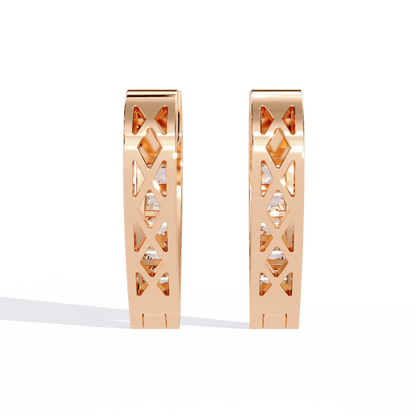 Jodi – Princess-Cut Diamond Hoop Earrings in Channel Setting