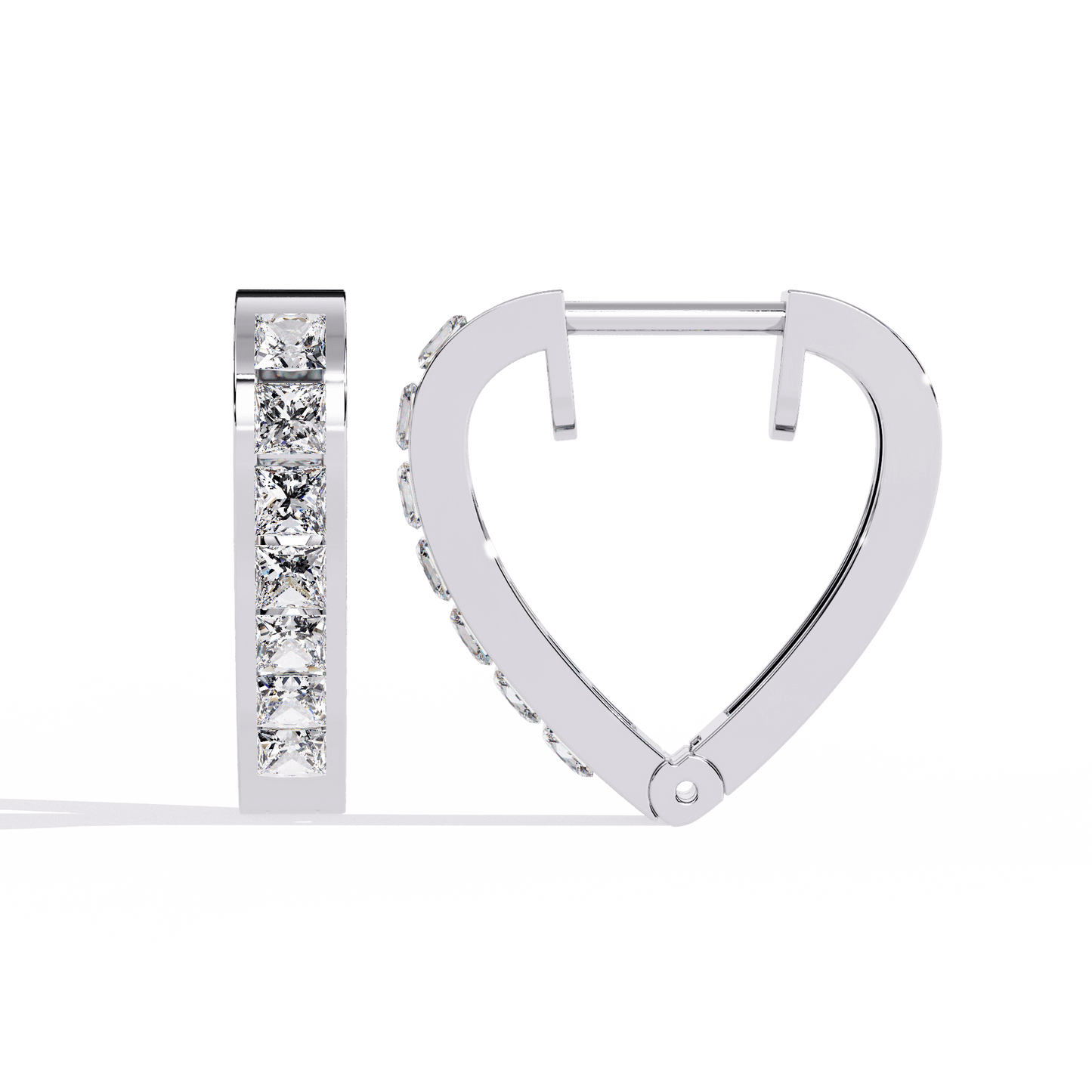 Jodi – Princess-Cut Diamond Hoop Earrings in Channel Setting