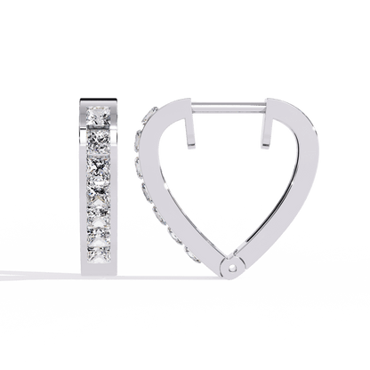 Jodi – Princess-Cut Diamond Hoop Earrings in Channel Setting