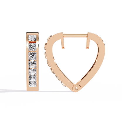 Jodi – Princess-Cut Diamond Hoop Earrings in Channel Setting