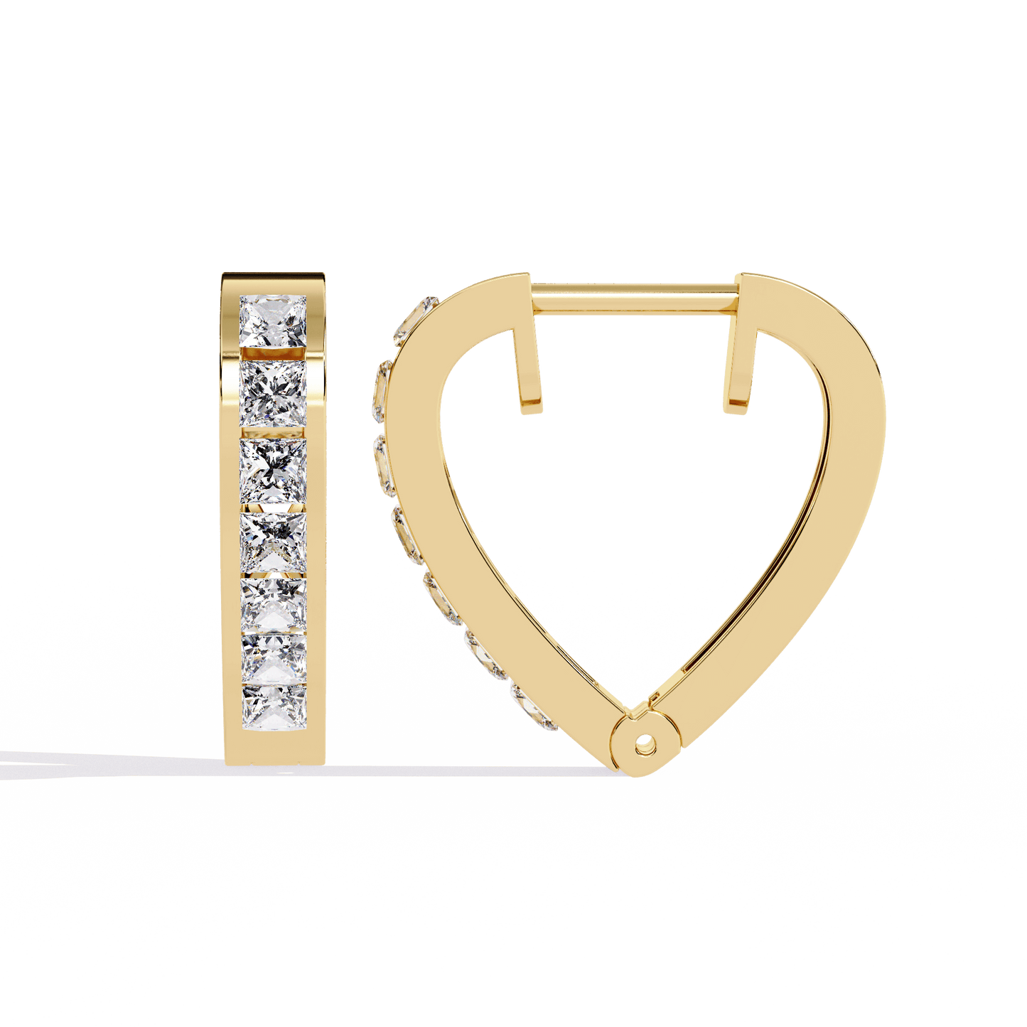 Jodi – Princess-Cut Diamond Hoop Earrings in Channel Setting