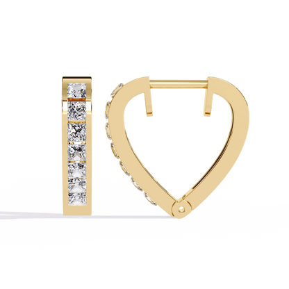 Jodi – Princess-Cut Diamond Hoop Earrings in Channel Setting