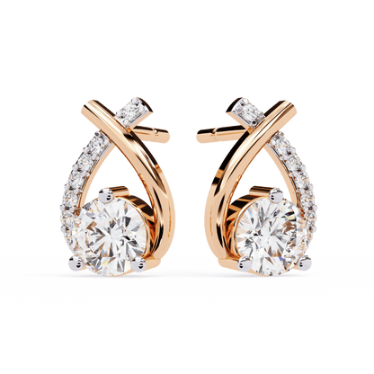 Diya – Diamond Curve Pavé Stud Earrings
