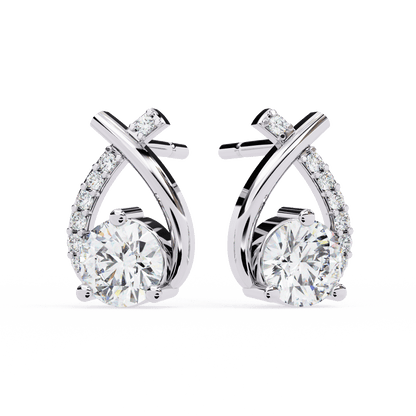 Diya – Diamond Curve Pavé Stud Earrings