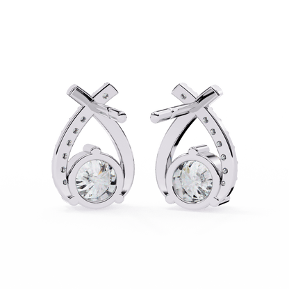 Diya – Diamond Curve Pavé Stud Earrings
