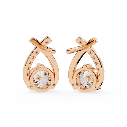 Diya – Diamond Curve Pavé Stud Earrings