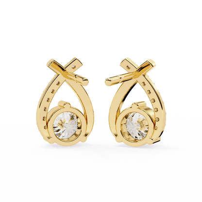 Diya – Diamond Curve Pavé Stud Earrings
