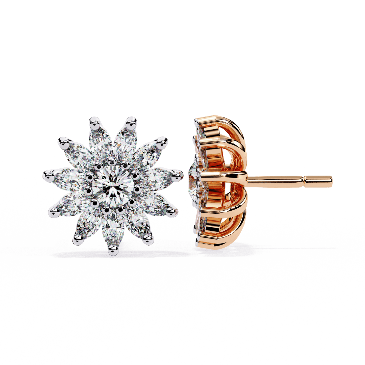 Vittoria – Marquise Petal Diamond Studs