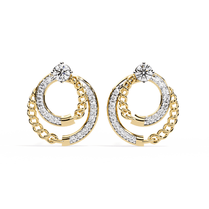 Claudia – Cuban Link & Pavé Diamond Studs