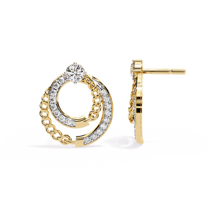 Claudia – Cuban Link & Pavé Diamond Studs