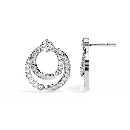 Claudia – Cuban Link & Pavé Diamond Studs