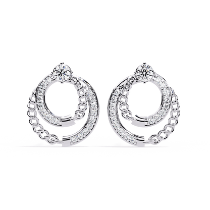 Claudia – Cuban Link & Pavé Diamond Studs